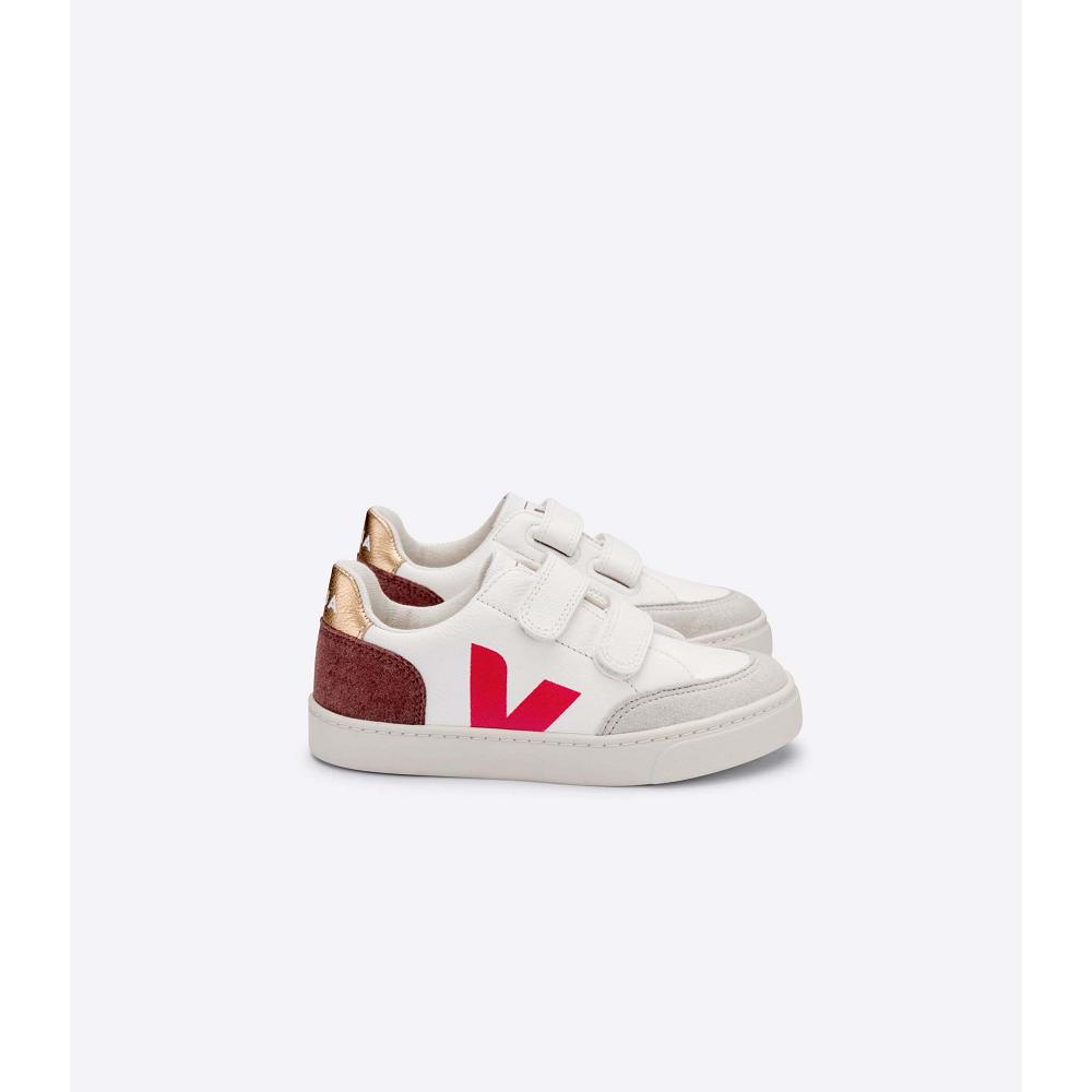 Veja V-12 CHROMEFREE Tenisky Detske White/Red | SK 885SGL